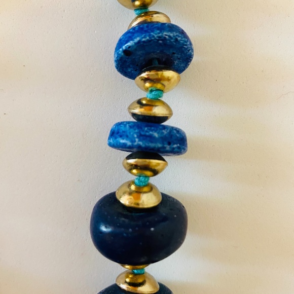 Chico's Long Blue and Turquoise Necklace - Picture 3 of 4
